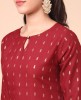 Stylish Maroon Cotton Blend Kurti With Multicolour Plazzo